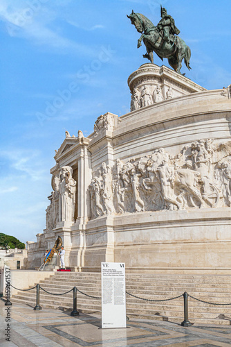 A detail view of the Altare della Patria in Venezia square in Rome