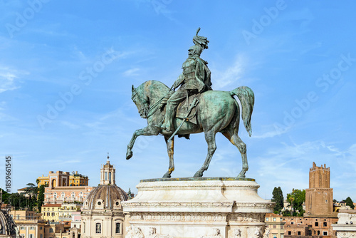 A detail view of the Altare della Patria in Venezia square in Rome
