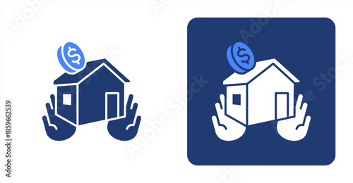 Real Estate Glyph ColorTwo-tone color and contrasting background icon illustration
