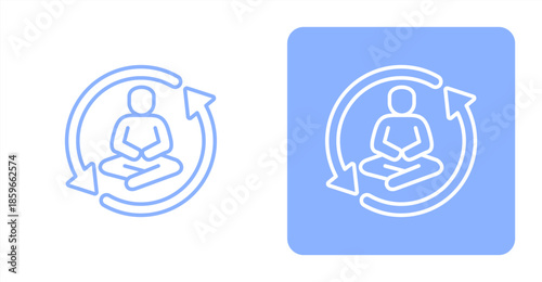 Tranquil LineTwo-tone color and contrasting background icon illustration
