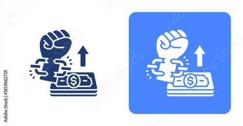 Freedom GlyphTwo-tone color and contrasting background icon illustration