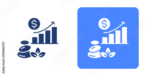 Zen GlyphTwo-tone color and contrasting background icon illustration