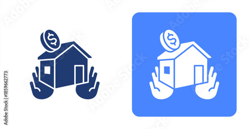 Real Estate GlyphTwo-tone color and contrasting background icon illustration