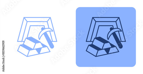 Goldmine MixedTwo-tone color and contrasting background icon illustration