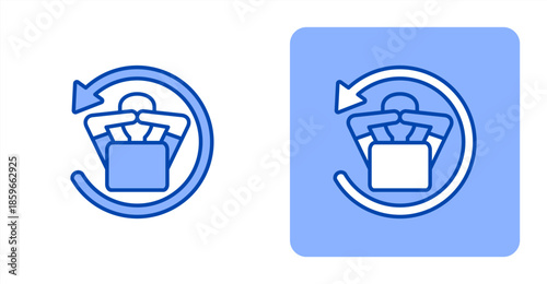 Relaxed Line ColorTwo-tone color and contrasting background icon illustration