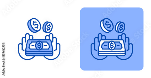 Earnings Line ColorTwo-tone color and contrasting background icon illustration