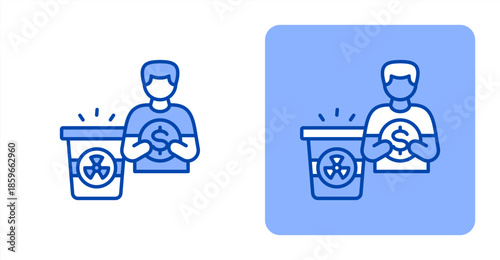 Residual Line ColorTwo-tone color and contrasting background icon illustration