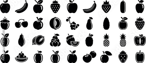 Fruit icon set Vector