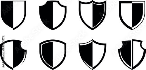 Shield vector icon set Vector