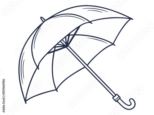Open umbrella protection concept isolated on bright white background