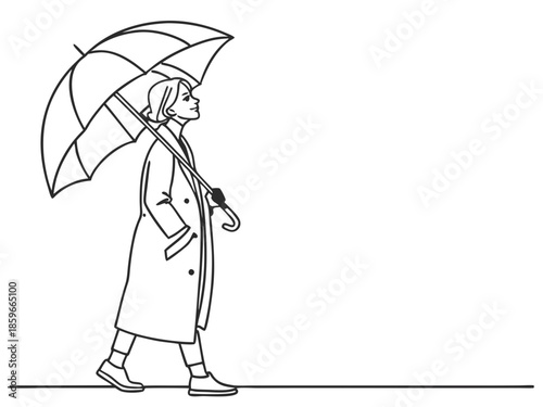 Woman wearing summer coat holding umbrella fashion concept isolated on white background
