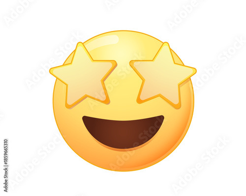 Star eyes excited happy emoji face starry star-struck. Starry eyed emoji. Love, excited emoji. Golden stars for eyes