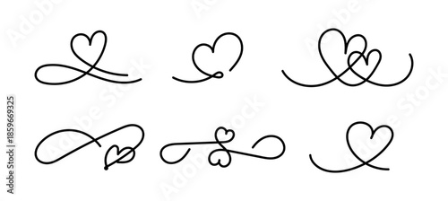 Hand drawn love heart with decorative flourish. Romantic design for valentine’s day, greeting cards, and social media.png and vector illustration on transparent background