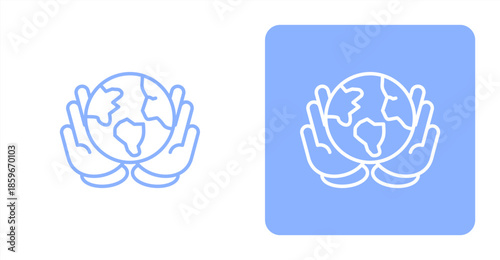 Save World LineTwo-tone color and contrasting background icon illustration