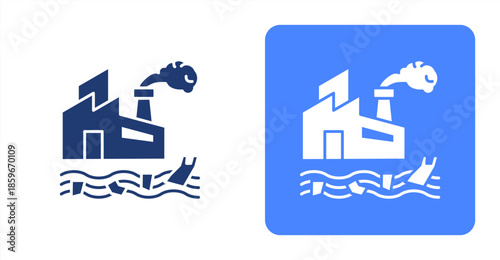 Pollution GlyphTwo-tone color and contrasting background icon illustration