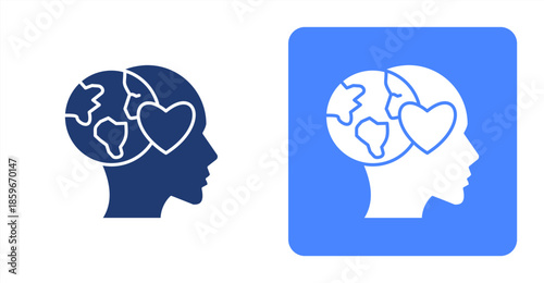 Awareness GlyphTwo-tone color and contrasting background icon illustration