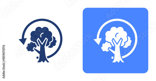 Sustainability GlyphTwo-tone color and contrasting background icon illustration