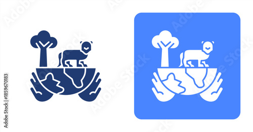 Conservation GlyphTwo-tone color and contrasting background icon illustration