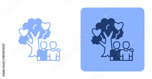 Humanity MixedTwo-tone color and contrasting background icon illustration