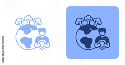 Protection MixedTwo-tone color and contrasting background icon illustration