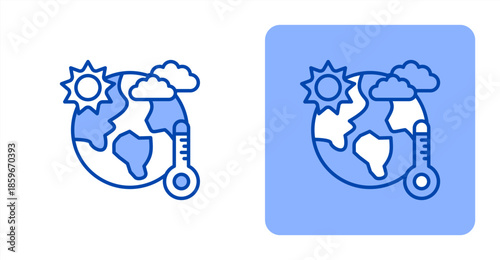 Climate Line ColorTwo-tone color and contrasting background icon illustration