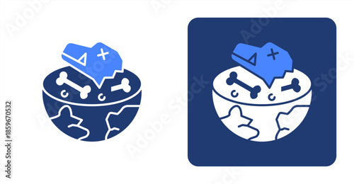 Extinction Glyph ColorTwo-tone color and contrasting background icon illustration