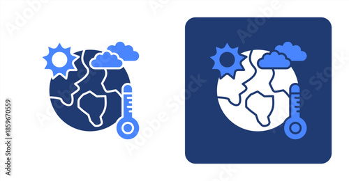 Climate Glyph ColorTwo-tone color and contrasting background icon illustration