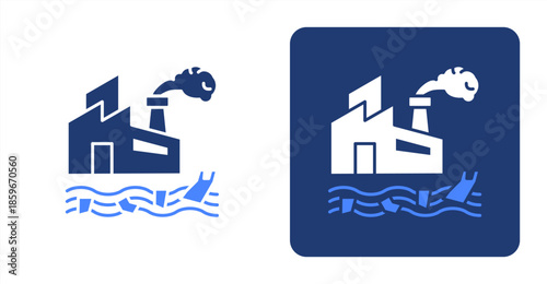 Pollution Glyph ColorTwo-tone color and contrasting background icon illustration