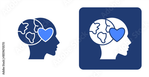 Awareness Glyph ColorTwo-tone color and contrasting background icon illustration