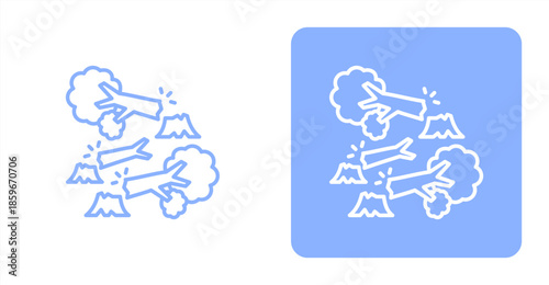 Destruction LineTwo-tone color and contrasting background icon illustration
