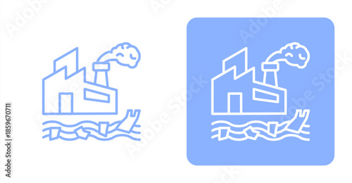 Pollution LineTwo-tone color and contrasting background icon illustration