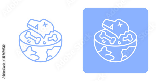Extinction LineTwo-tone color and contrasting background icon illustration