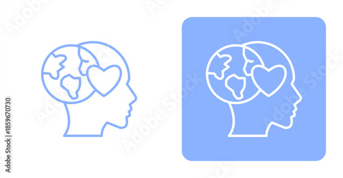 Awareness LineTwo-tone color and contrasting background icon illustration