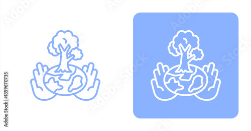 Responsibility LineTwo-tone color and contrasting background icon illustration