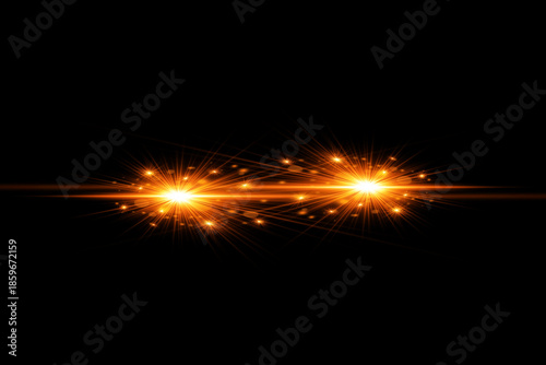 Golden Cinematic Lens Flare Glow Effect