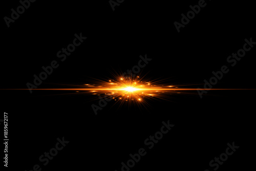 Golden Light Beam Lens Flare Background