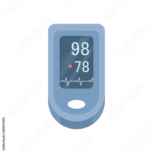 A pulse oximeter on a white background. Medical equipment. Health care. Measuring pulse and blood oxygen levels.