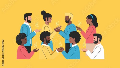 Diverse Group of People Interacting Together.