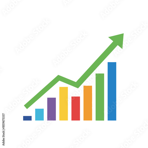 Business Growth Success Illustration – Man Climbing Upward Chart Vector