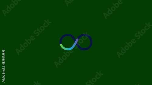 Infinity Loading Loop: Colorful Gradient Stroke Animation on Dark Green