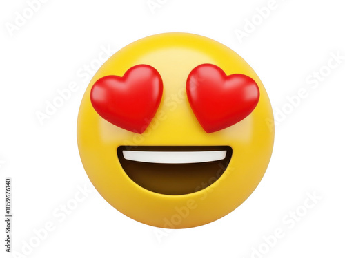Smiling face with heart-eyes emoji isolated on transparent background