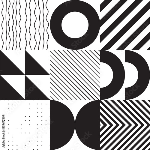 pattern minimal geometric tile set for vector background and texture