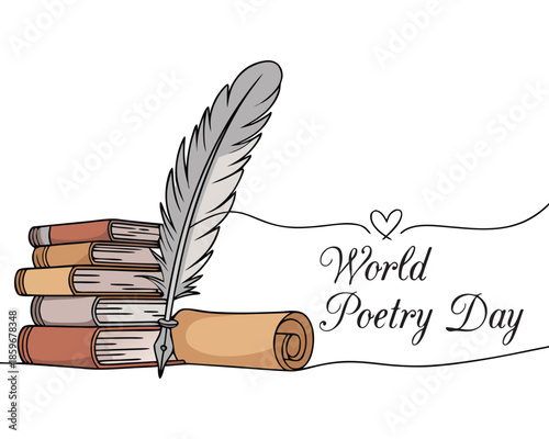 vector graphic of world poetry day good for world poetry day celebration. flat design. flyer design.flat illustration.