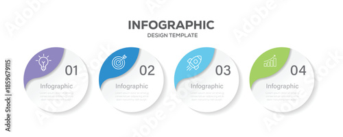Business data visualization.  4 Step timeline infographic icons designed for abstract background template.