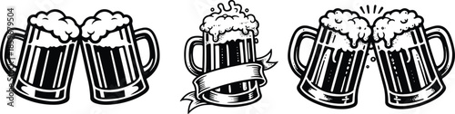 Beer mugs cartoon cheers