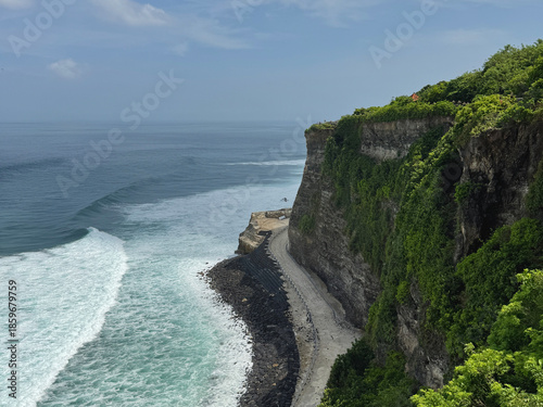 Beautiful landscape of cliff and the ocean at Bali, Indonesia