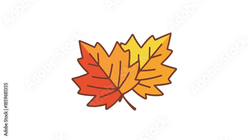 Colorful Autumn Leaves Illustration Design Element.