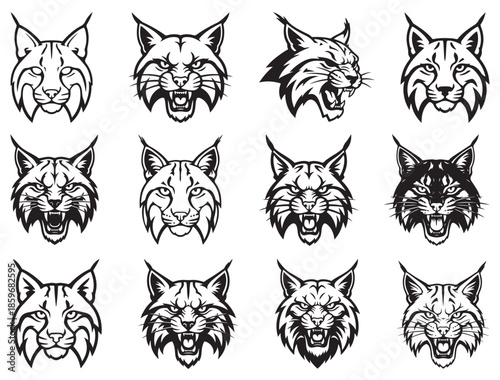 BOBCAT FACE SILHOUETTE