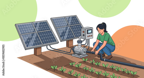 Solar Powered Irrigation System for Sustainable Agriculture and Farming Practices
