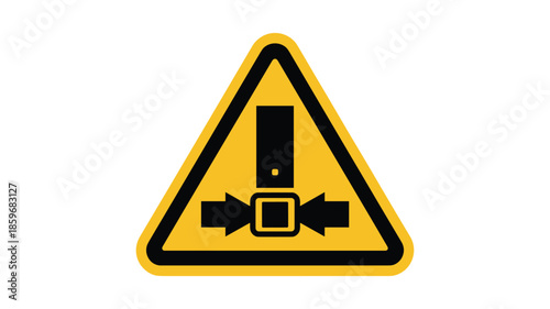 Warning Sign for Crushing Hazard with Arrows caution danger
